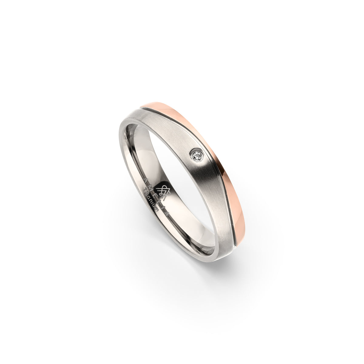 Amelia Jewels 01-002 in Titan – Damenring mit Diamantbesatz