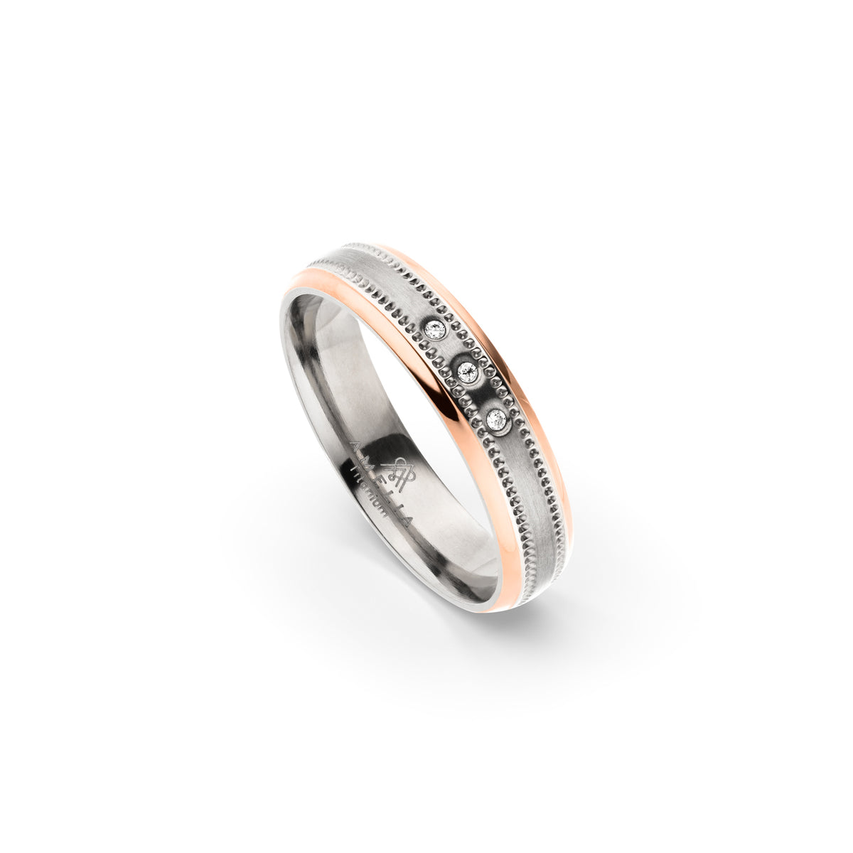 Amelia Jewels 01-004 in Titan – Damenring mit Diamantbesatz