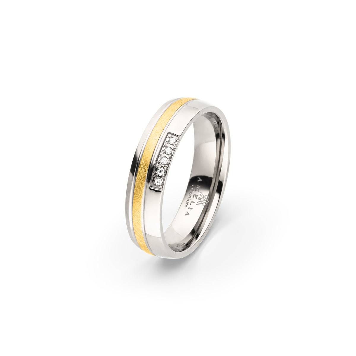 Amelia Jewels 01-008 in Titan – Damenring mit Diamantbesatz