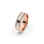 Amelia Jewels 02-001 in Edelstahl – Damenring mit Steinbesatz
