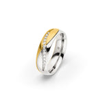 Amelia Jewels 02-002 in Edelstahl – Damenring mit Diamantbesatz