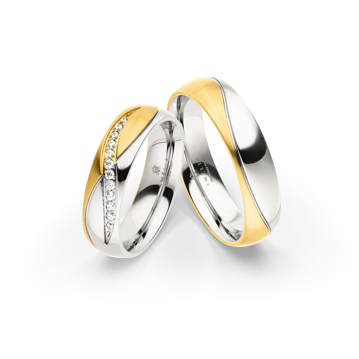 Amelia Jewels 02-002 in Edelstahl – Paarringe