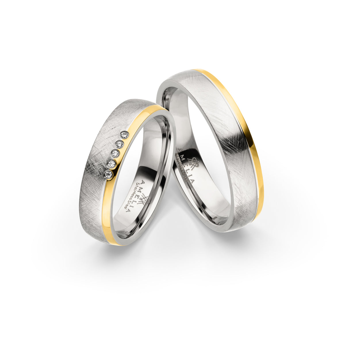 Amelia Jewels 02-003 in Edelstahl – Paarringe