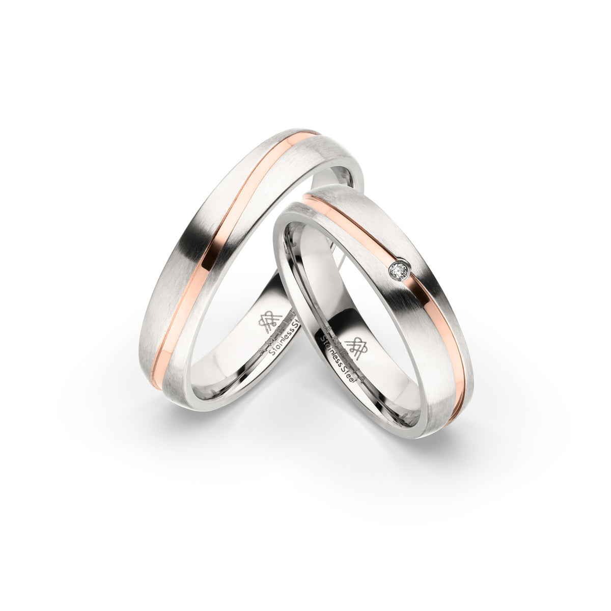 Amelia Jewels 02-004 in Edelstahl – Paarringe
