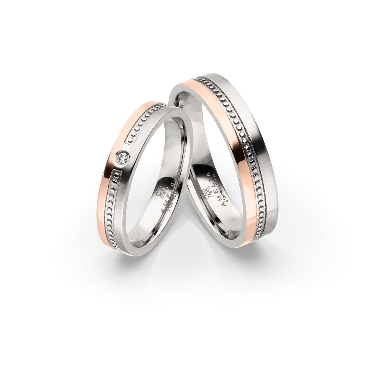Amelia Jewels 02-005 in Edelstahl – Paarringe