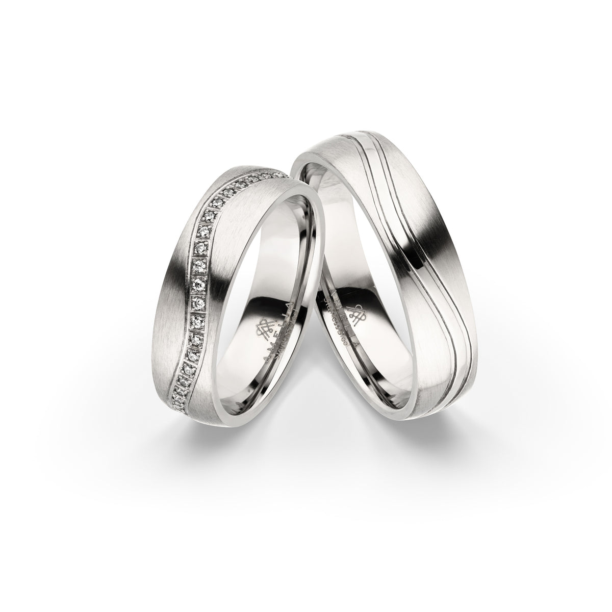 Amelia Jewels 02-006 in Edelstahl – Paarringe