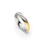 Amelia Jewels 02-008 in Edelstahl – Damenring mit Diamantbesatz