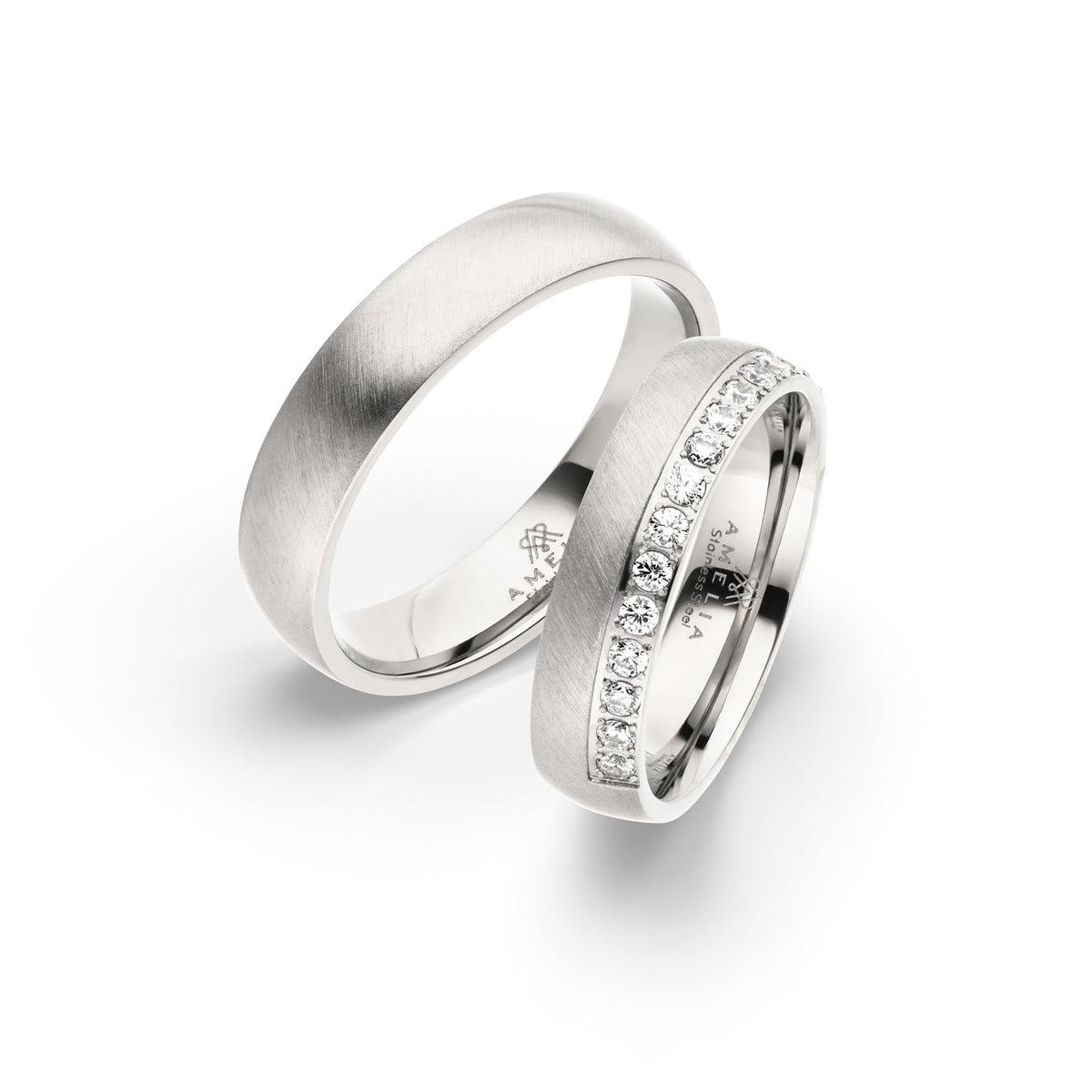 Amelia Jewels 02-009 in Edelstahl – Paarringe