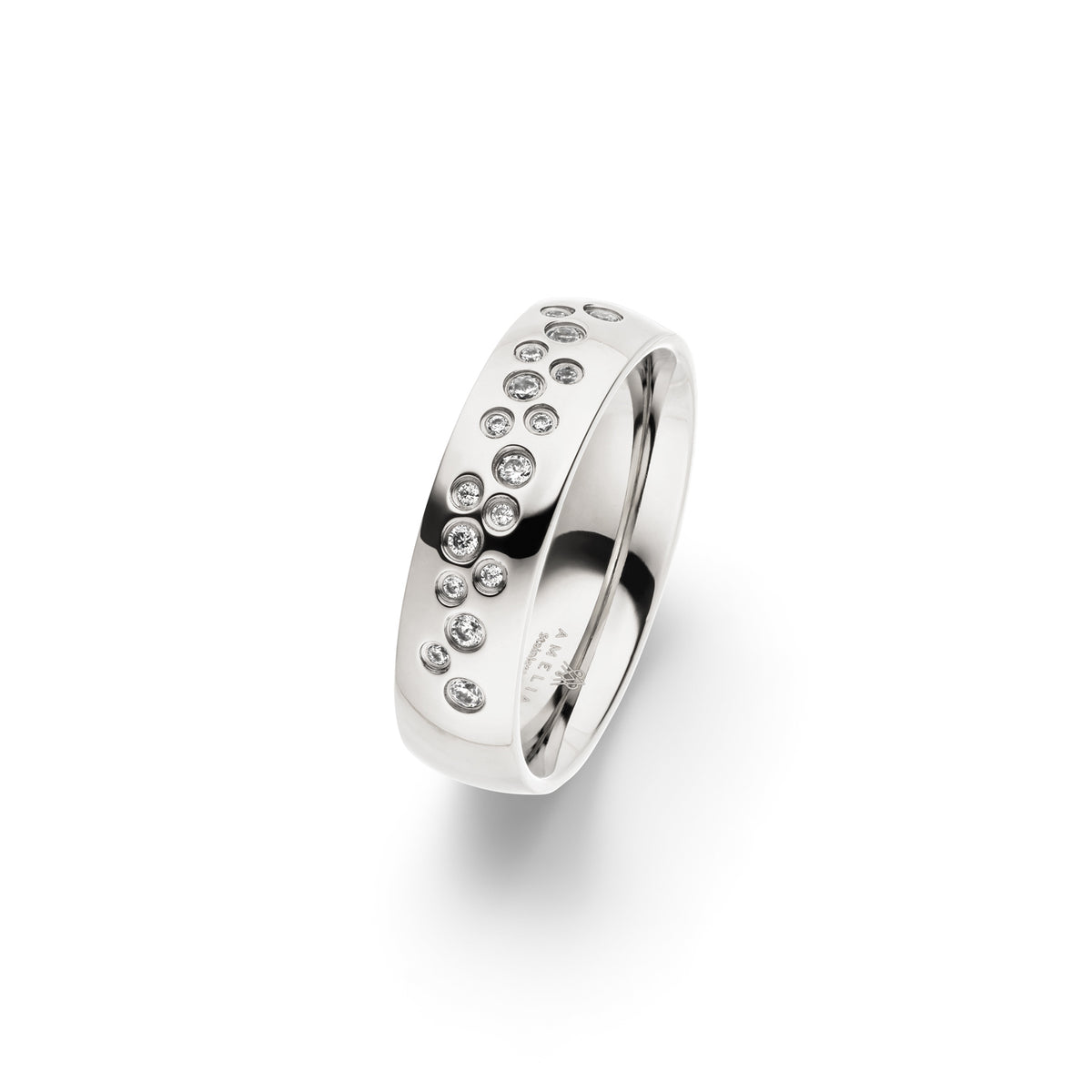 Amelia Jewels 02-010 in Edelstahl – Damenring mit Steinbesatz