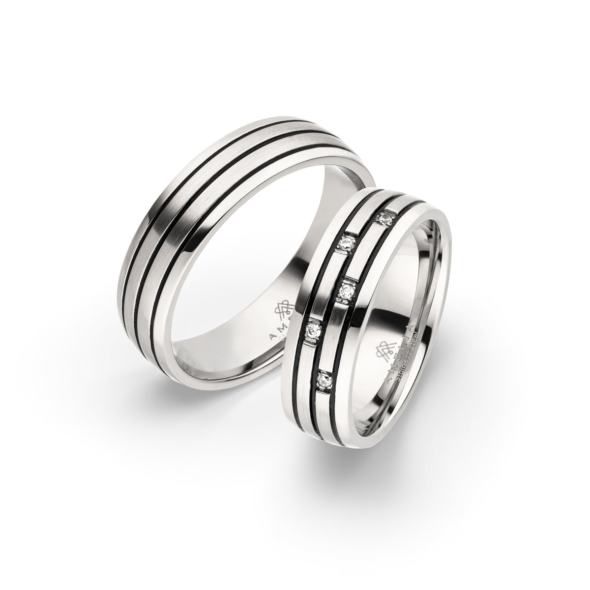 Amelia Jewels 02-012 in Edelstahl – Paarringe
