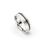 Amelia Jewels 02-013 in Edelstahl & Carbon – Damenring mit Diamantbesatz