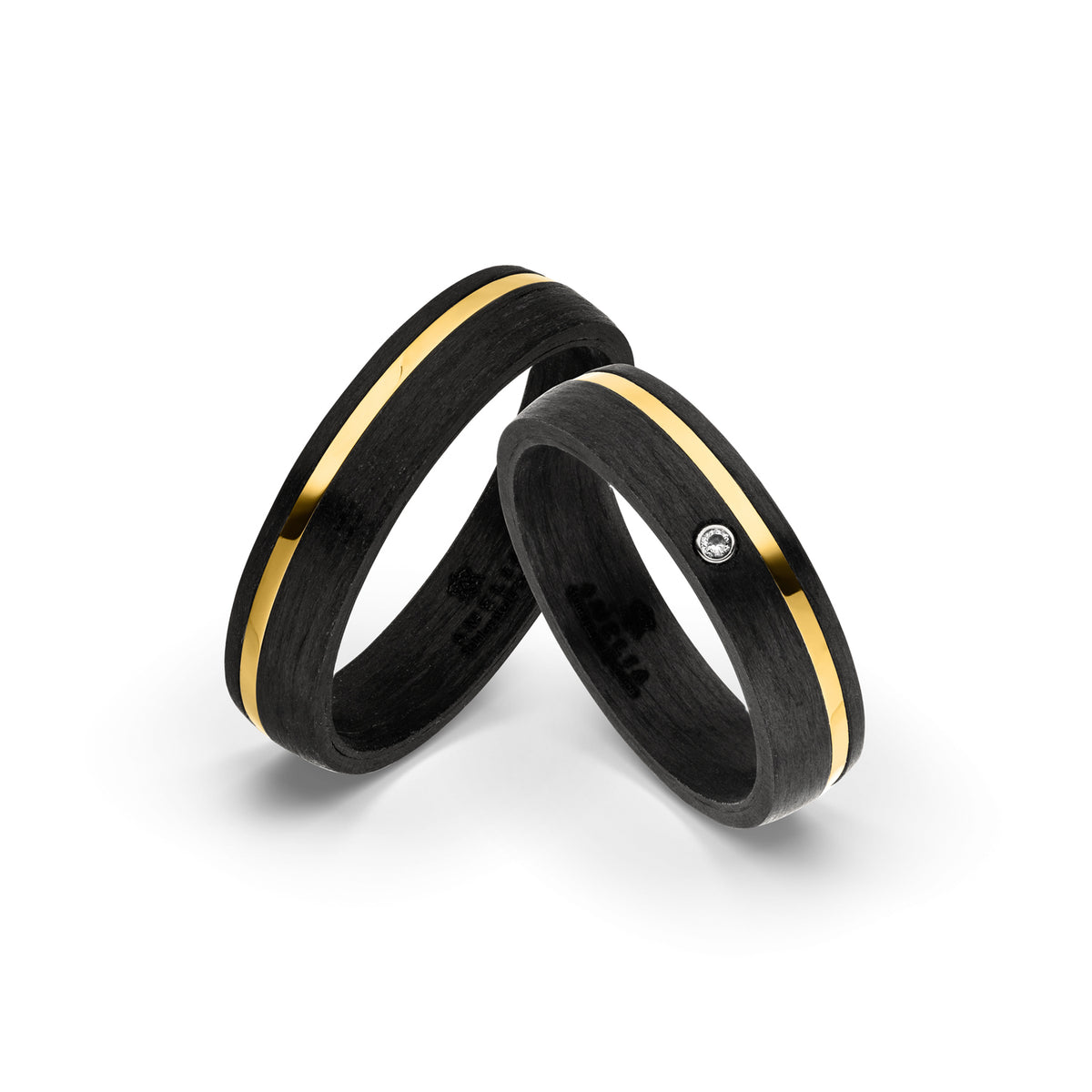 Amelia Jewels 02-014 in Edelstahl & Carbon – Paarringe