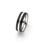 Amelia Jewels 02-016 in Edelstahl & Carbon – Damenring mit Diamantbesatz