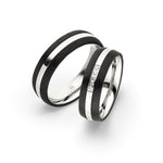 Amelia Jewels 02-016 in Edelstahl & Carbon – Paarringe