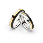 Amelia Jewels 02-018 in Edelstahl & Carbon – Paarringe